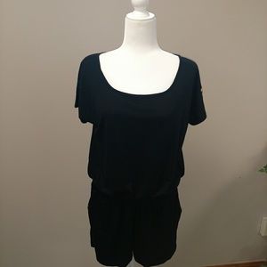*sold*Black romper with shoulder detail